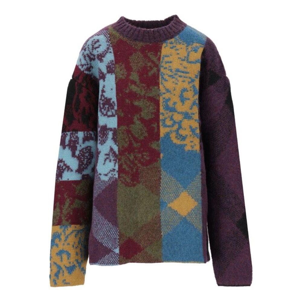 Dries Van Noten Men Patchwork Wool Sweater